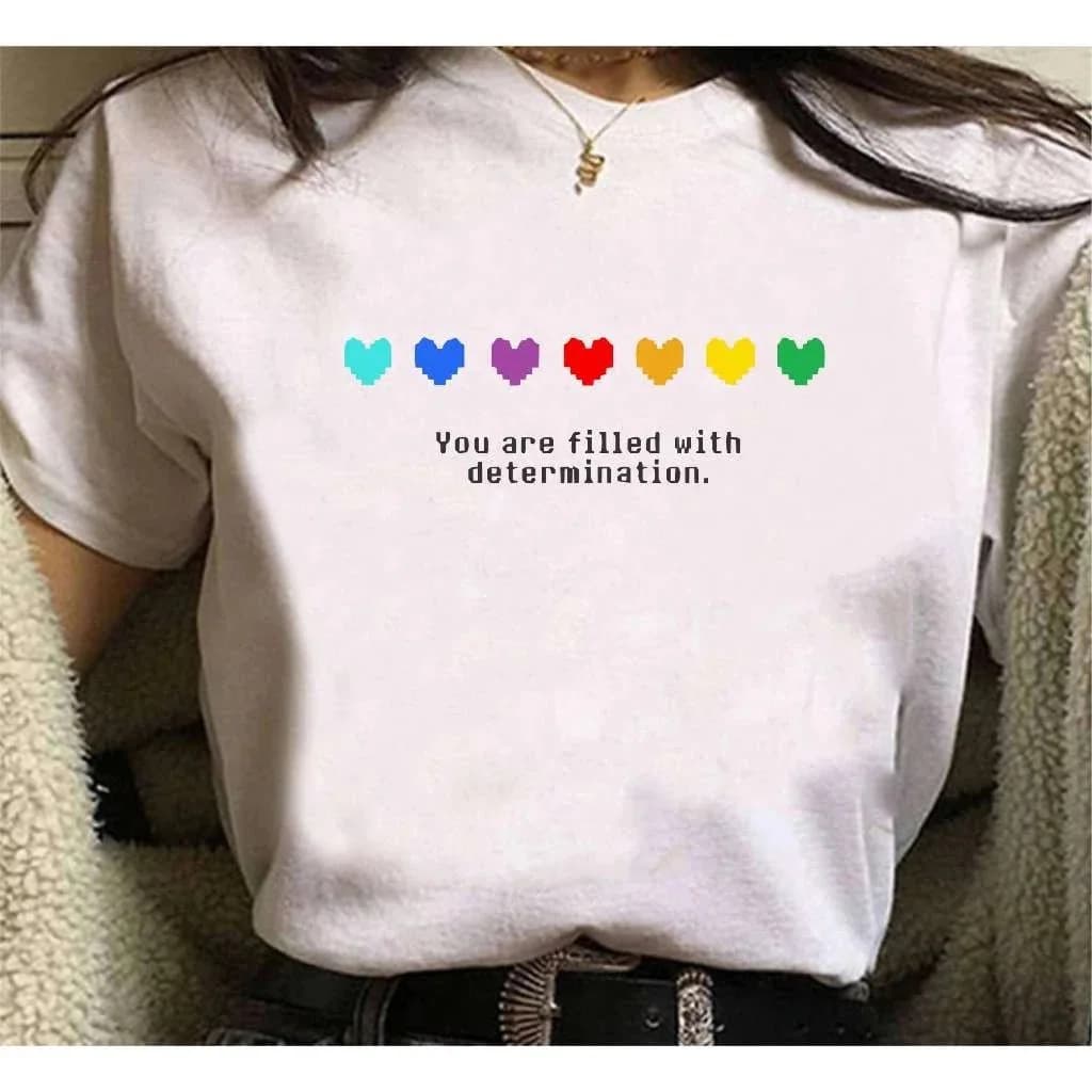 Miniatura 2 de Camiseta Algodão Undertale Youre Filled With Determination Unissex 100% algodão BearStreetwear
