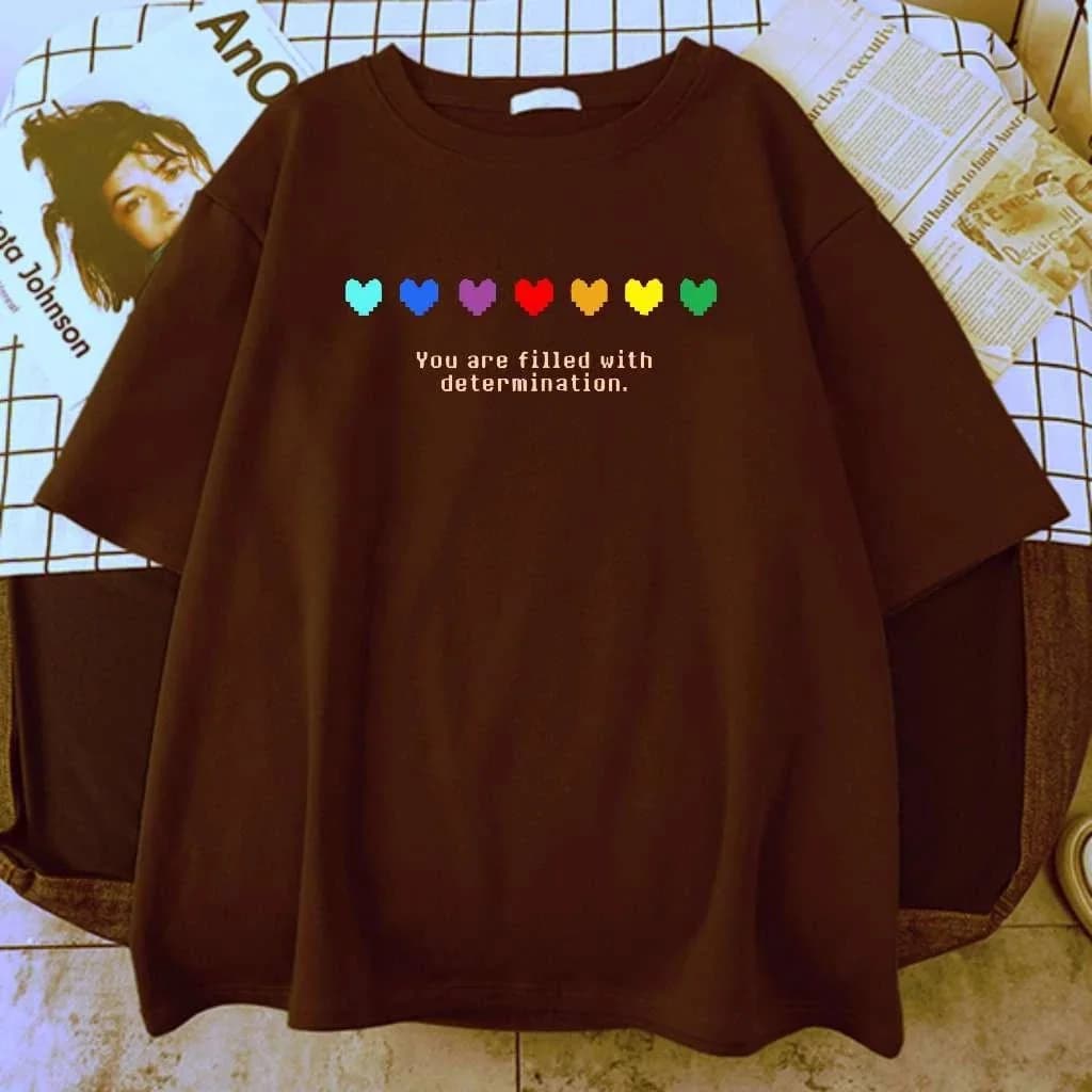 Miniatura 4 de Camiseta Algodão Undertale Youre Filled With Determination Unissex 100% algodão BearStreetwear