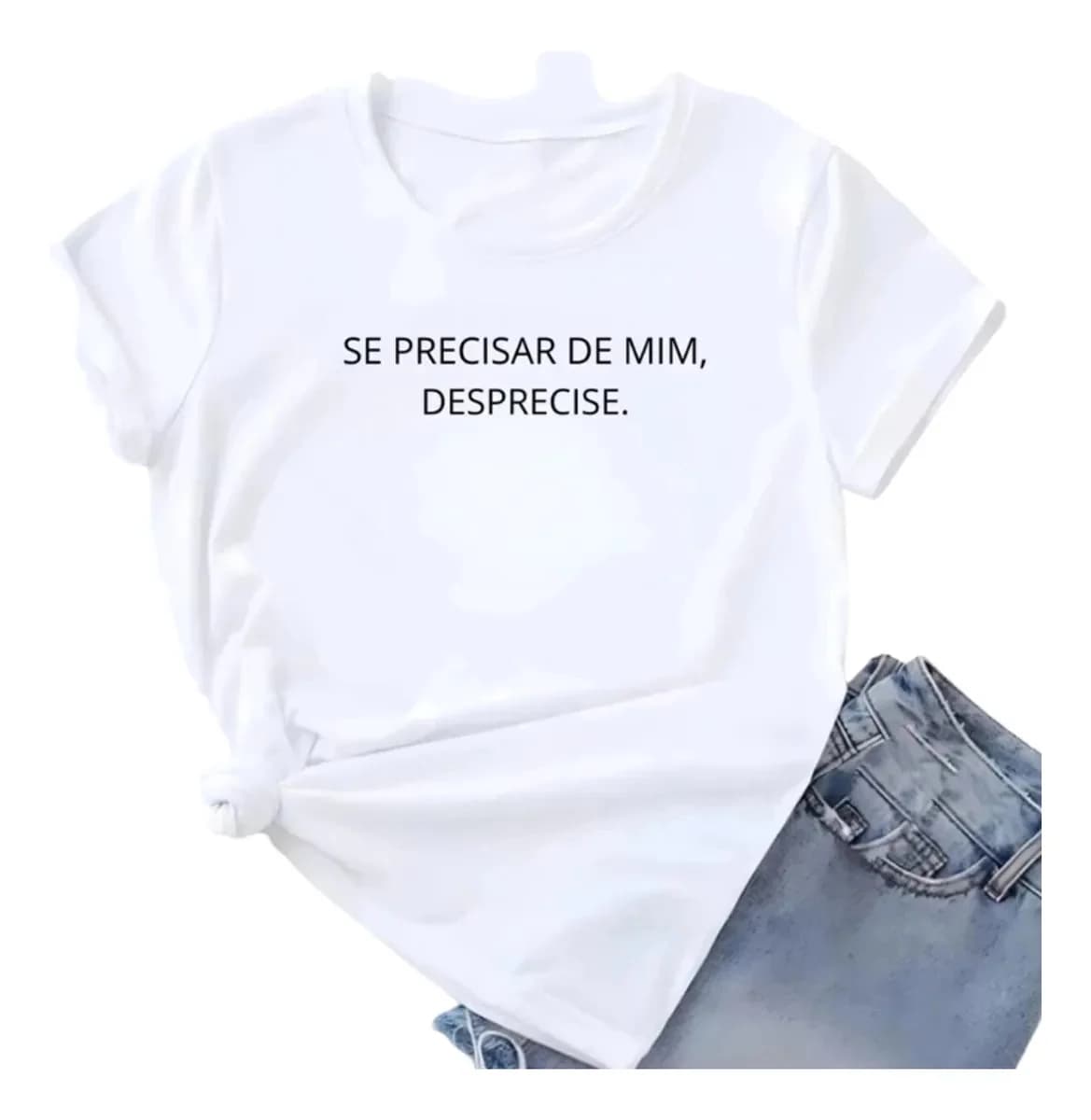 Miniatura 3 de Camiseta Feminina 100% Algodão Estampada Frases Tendencia