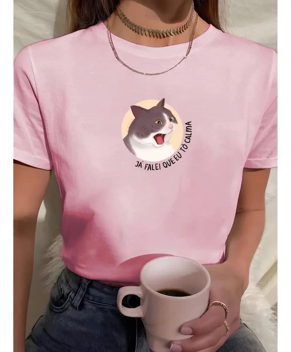 Miniatura 1 de Camiseta Feminina Babylook Gatinho